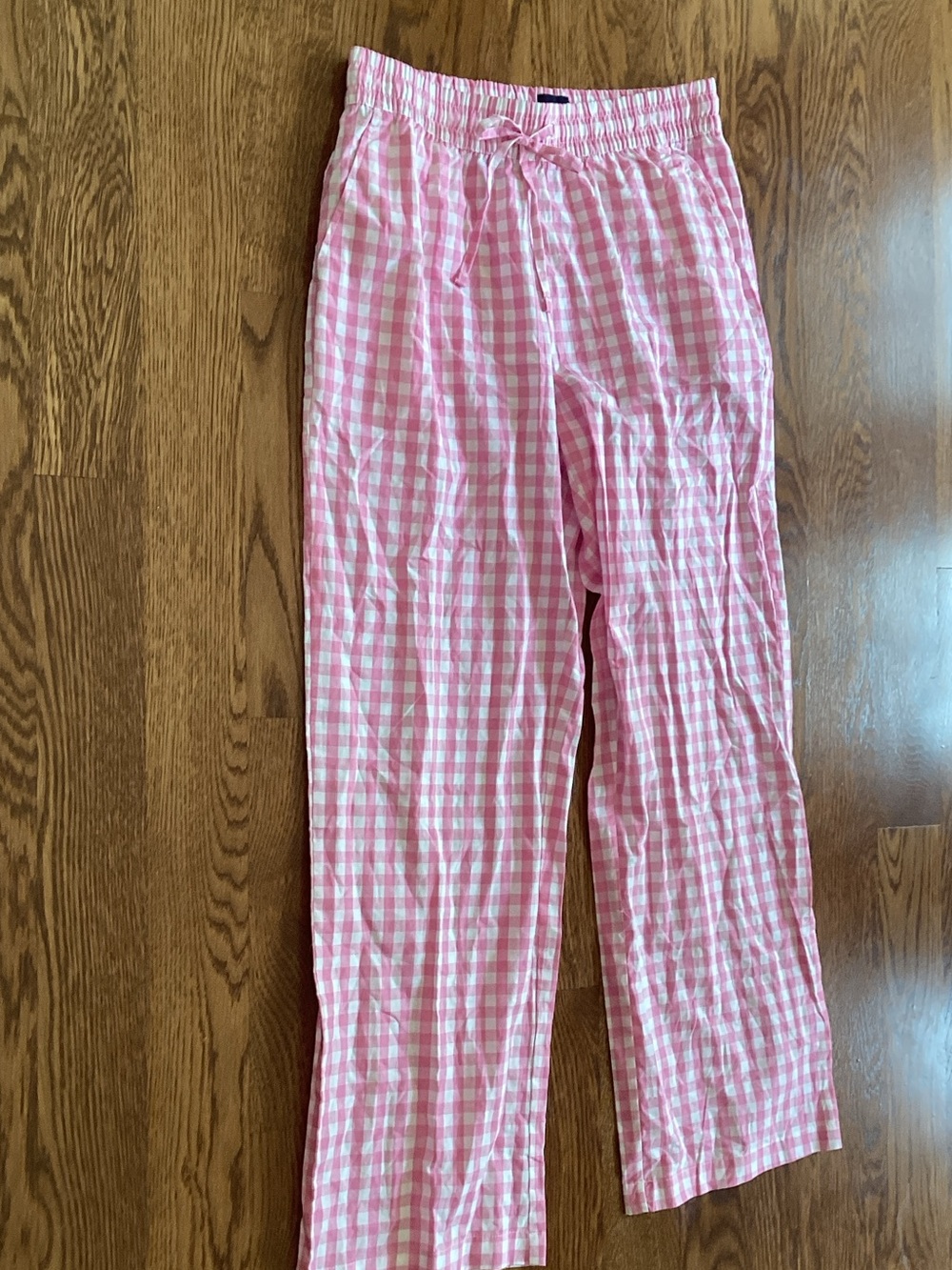 GAP Pink and White Gingham Pajama Bottoms
